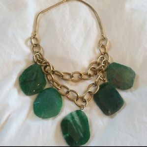 Anthropologie emerald green statement necklace